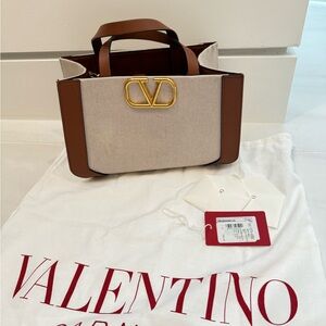 Valentino Garavani Vlogo Signature Small Handbag in Canvas